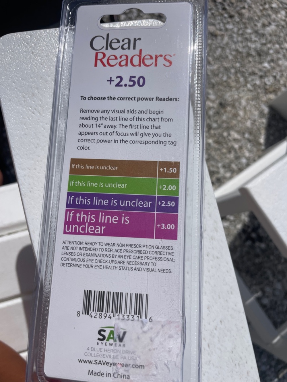 Clear Readers 3-Pair Reading Glasses Pack - Purple, Red, Blue. +2.50 - Picture 4 of 4